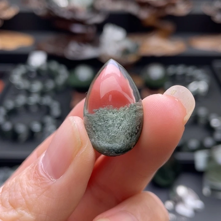 未镶嵌手链水晶绿幽灵聚宝盆吊坠