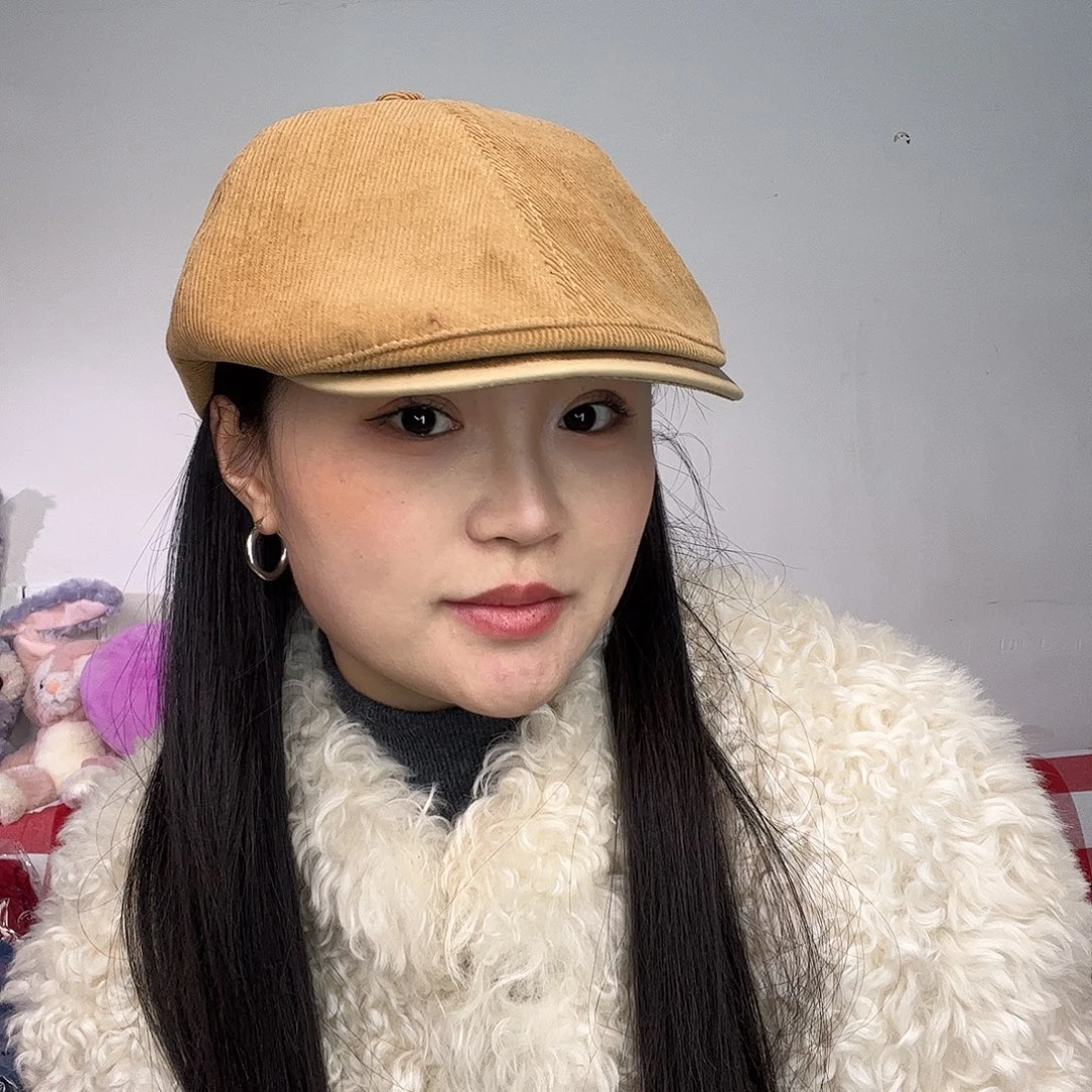 纯棉灯芯绒前进帽大头围