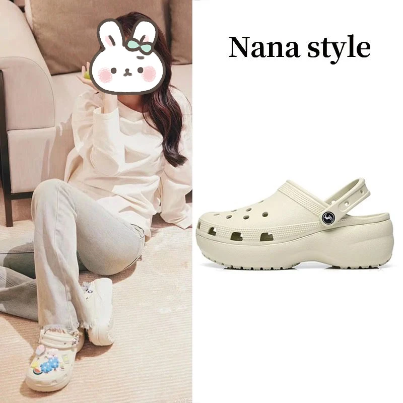 明星同款云朵洞洞鞋女防滑增高4.1包头凉拖鞋外穿厚底夏季潮女款