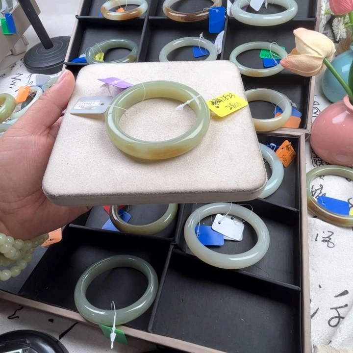 未镶嵌手镯和田玉玲珑美镯55.5