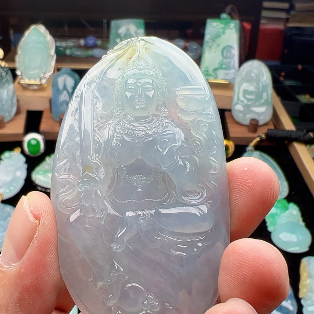 翡翠颈饰未镶嵌虎天然缅甸翡翠吊坠