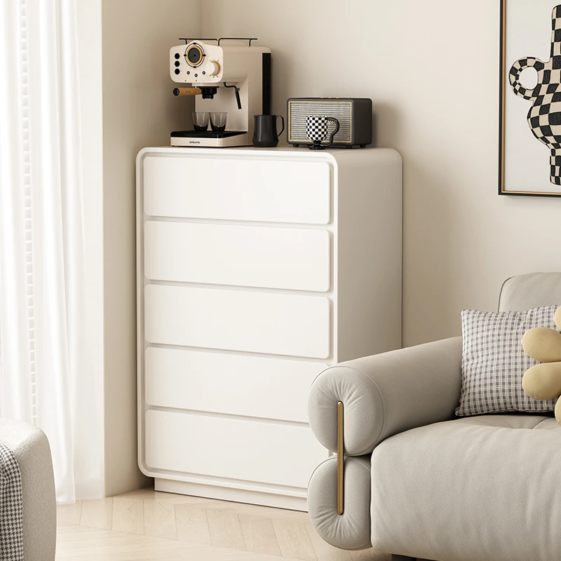 法式奶油风实木斗柜现代简约储物柜卧室客厅小户型五斗柜抽屉柜