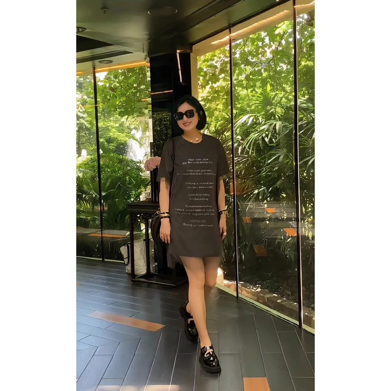 【娜姐6867两件套】穿搭款宽松大码女装新款灰色显瘦真两件连衣裙