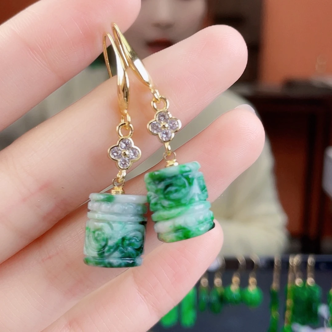 翡翠未镶嵌耳饰饰品