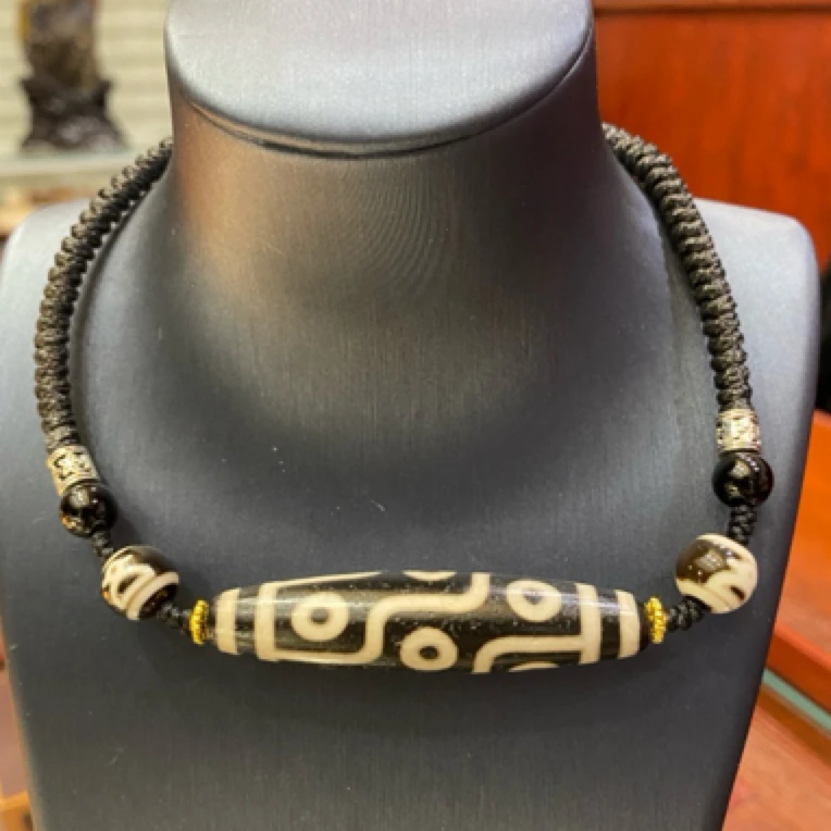 风化黑白57尺寸九眼锁骨链