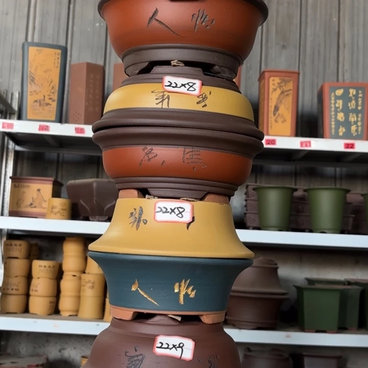 紫砂花盆100-8。