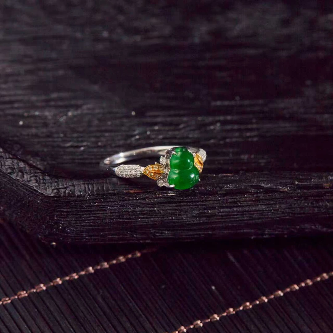 【云上雅岚】星榆丨C57901-18K翡翠葫芦戒指-多样性发一件