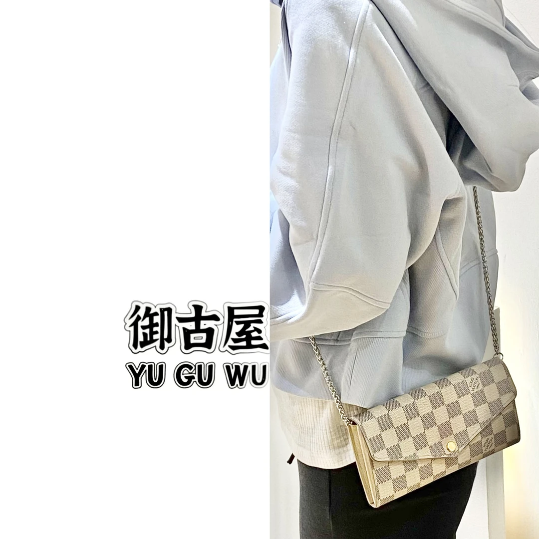 95新 LouisVuitton/路易威登 御古屋/19608/白棋盘格钱包