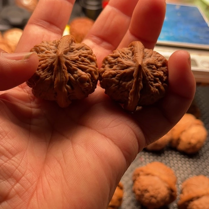 把件桃核连花边36