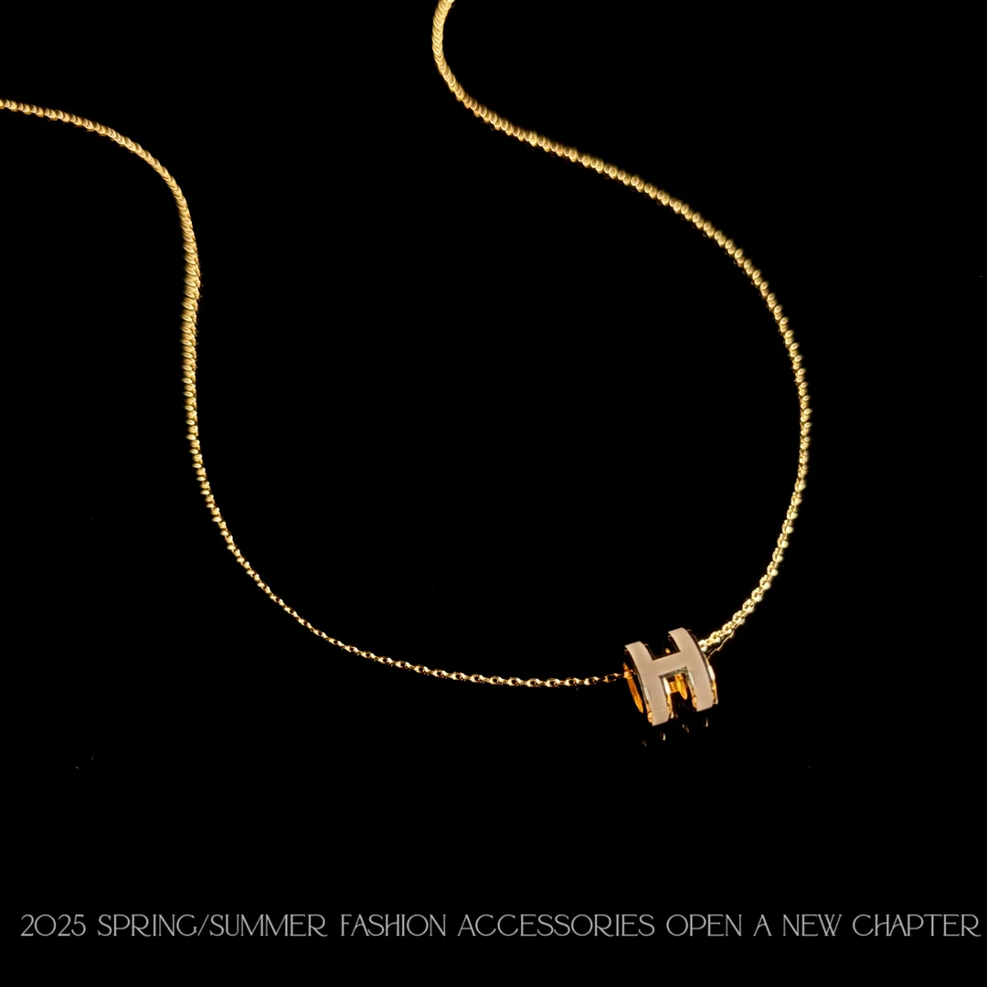 铜合金项链 镀k金 2025款C7799【灰轮H型项】Jeannie zoo 项链