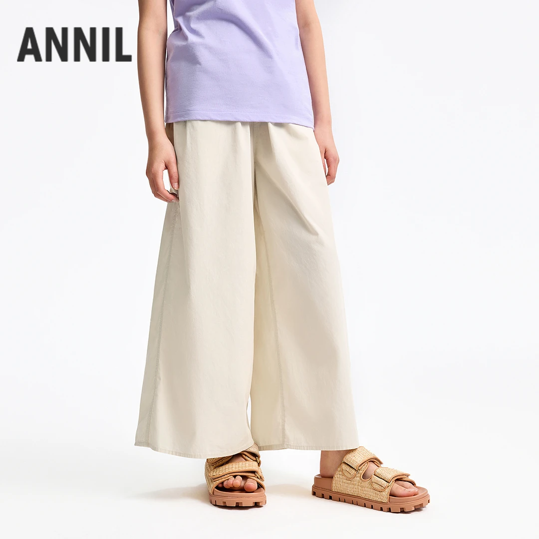 女童全腰梭织九分裤夏季新款安奈儿童装EG526107