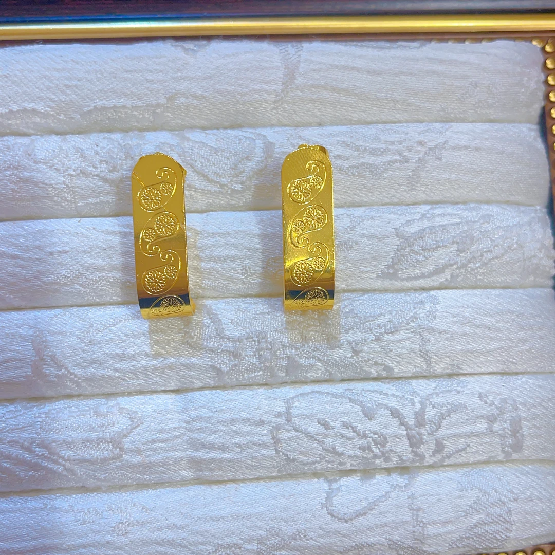 铁合金耳饰 2108耳环爆款白搭时尚金色铜合金白搭时尚