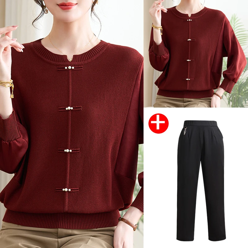 中老年气质春季新品上衣两件套2513妈妈装洋气中年时尚大码春秋