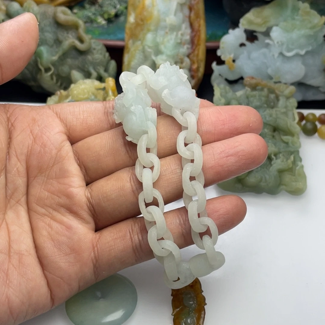 定制翡翠未镶嵌貔貅手链