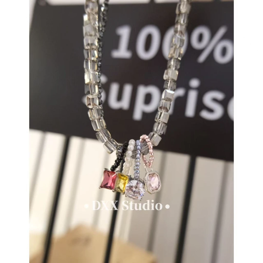 铜合金仿水晶项链 小众设计精致款ins项链47247