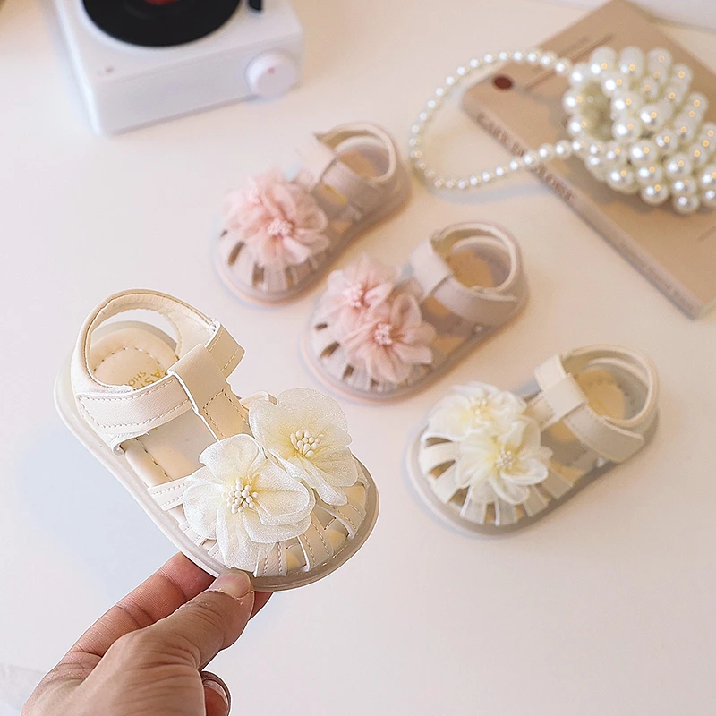 女小童包头软底山凉鞋公主风童鞋幼儿女孩镂空夏季沙滩鞋