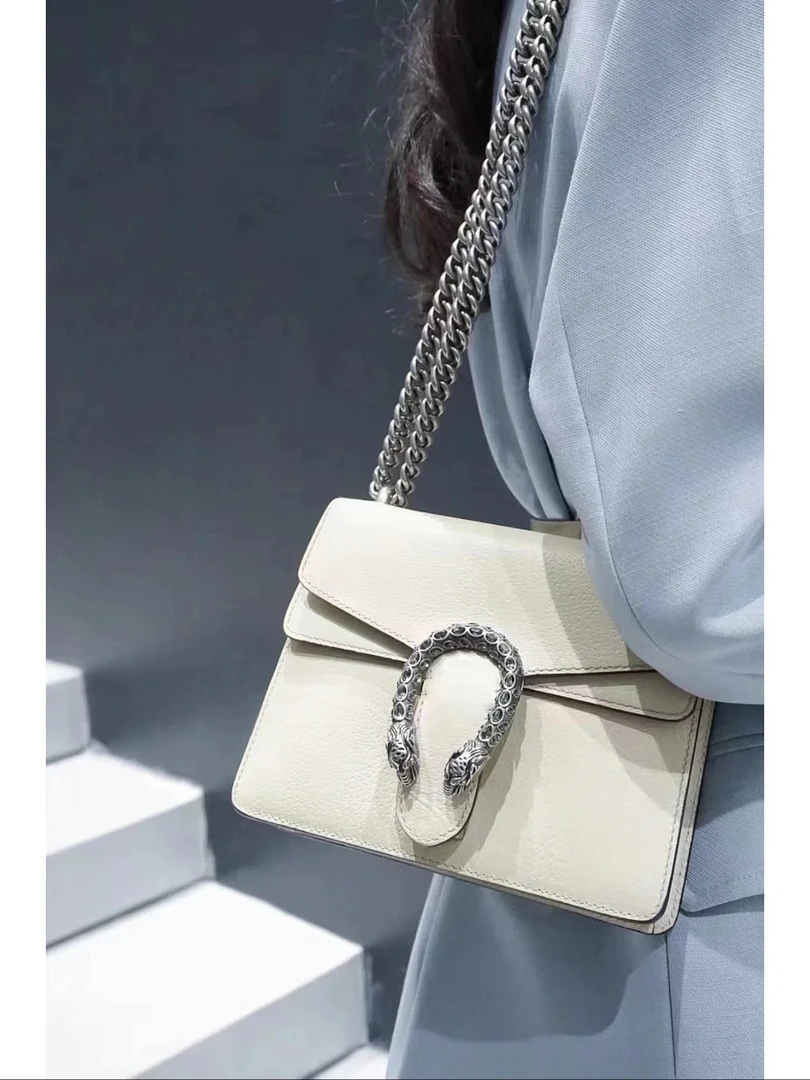 99新 GUCCI/古驰 gucci 酒神小号钻扣白色/99新