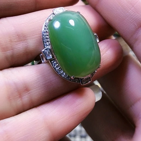 和田玉银S925镶嵌挂件