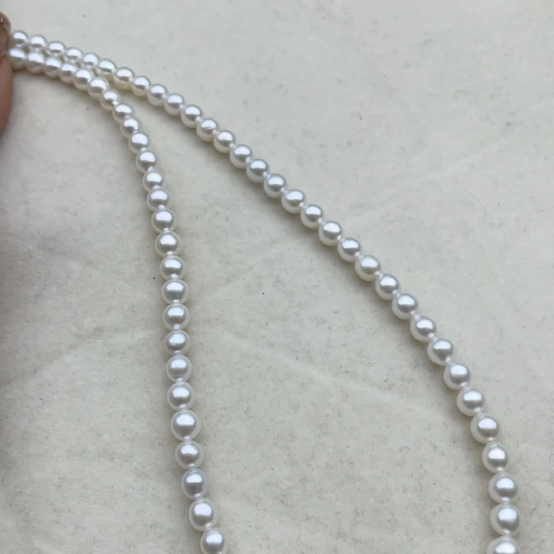 淡水珍珠项链银S925镶嵌F36
