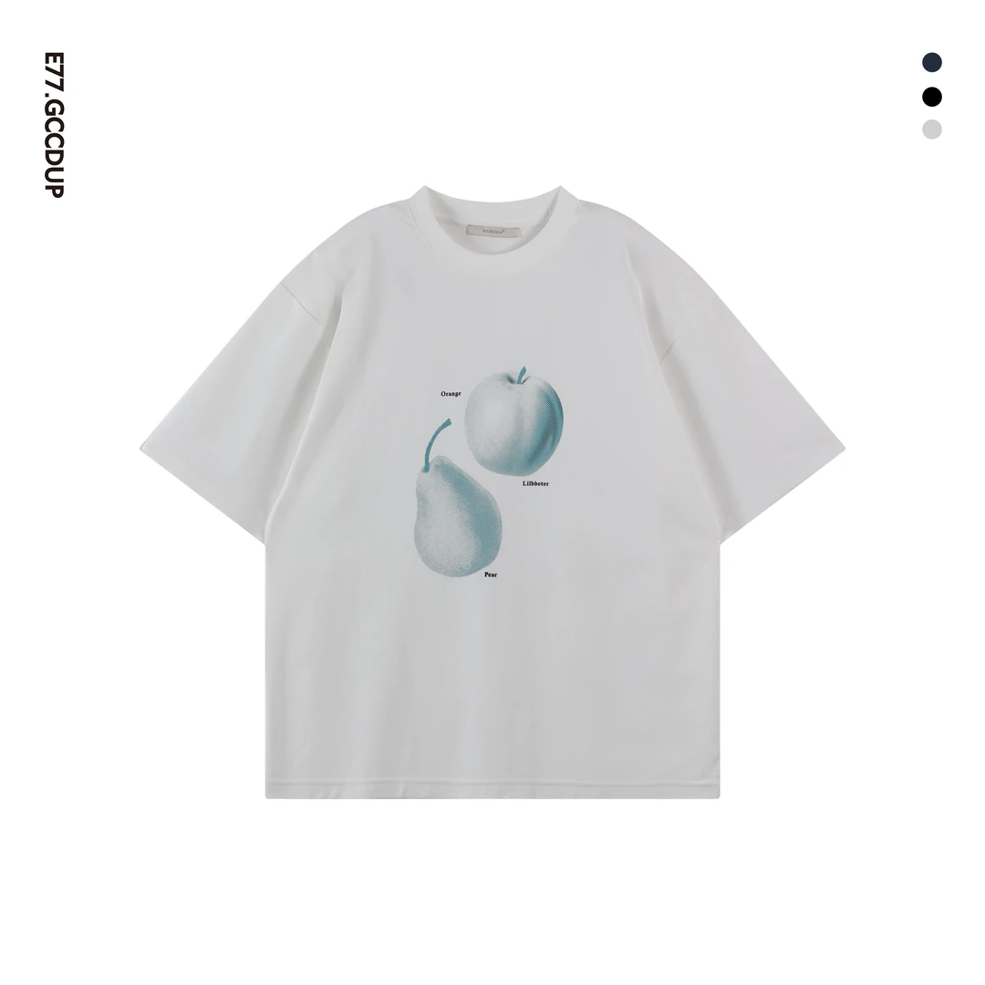 夏季新款桑蚕丝莫代尔印花百搭简约短袖休闲高级感男装T恤77318