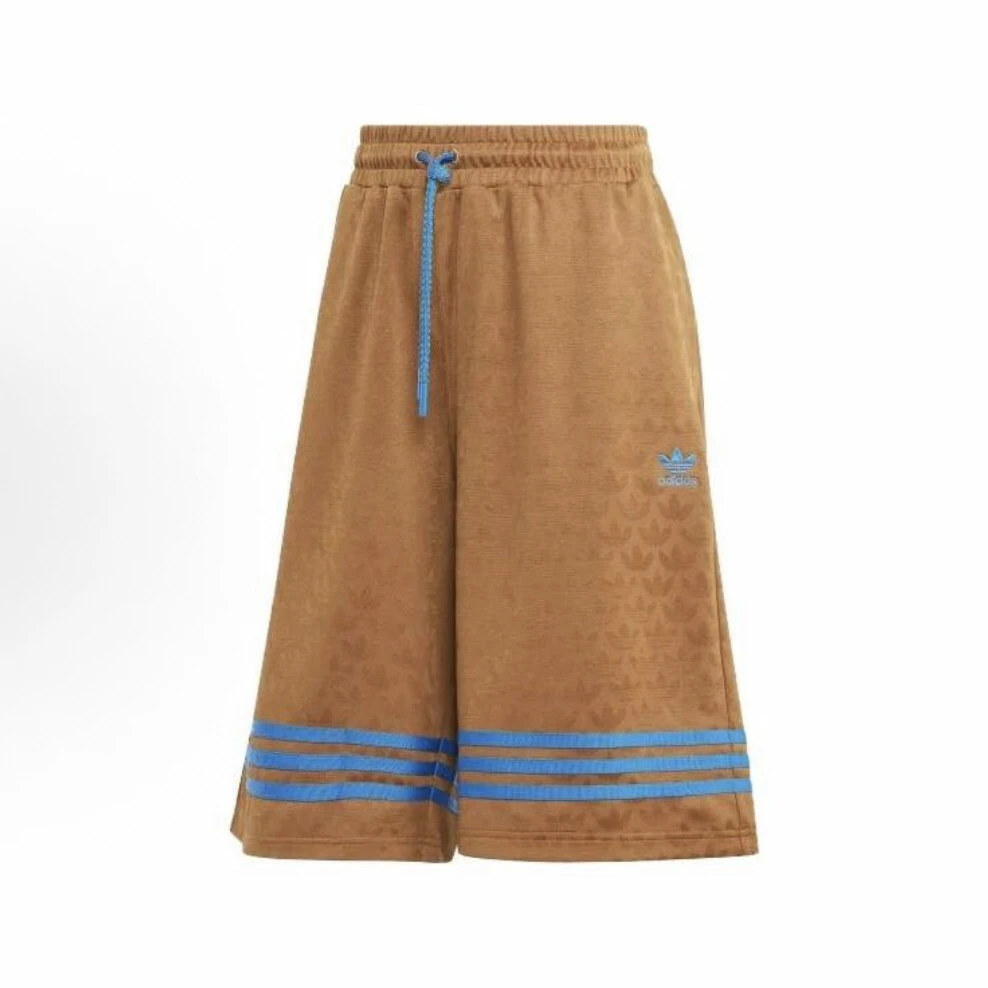 adidas originals Logo印花抽绳系带中腰合身直筒短裤 男款IK7859