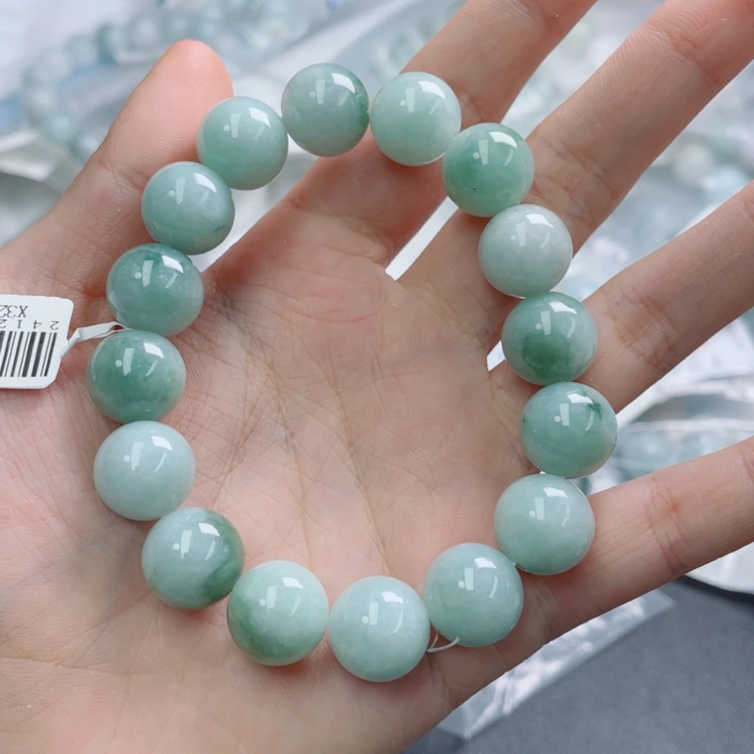 未镶嵌定制翡翠珠串13.3