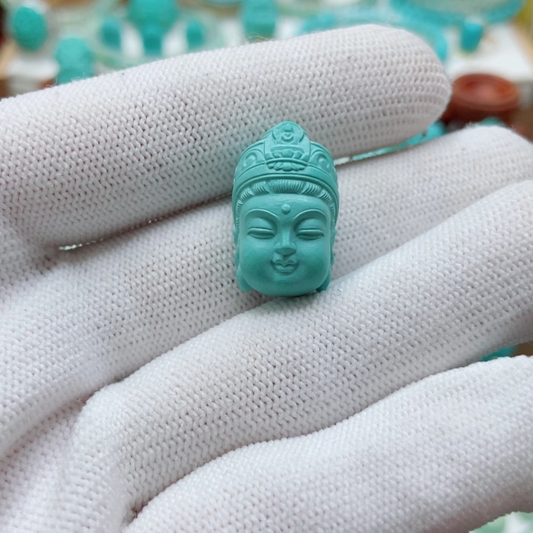 绿松石未镶嵌观音首