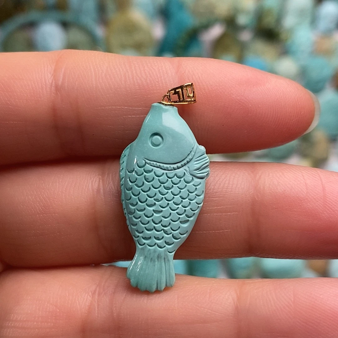 绿松石18K金镶嵌绿松石绿松石