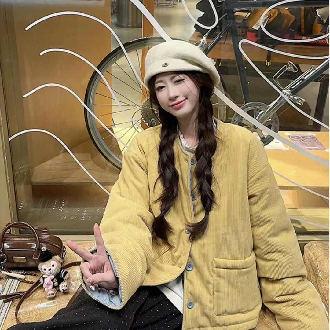 S2341  韩版双穿棉服女冬季宽松保暖撞色外套
