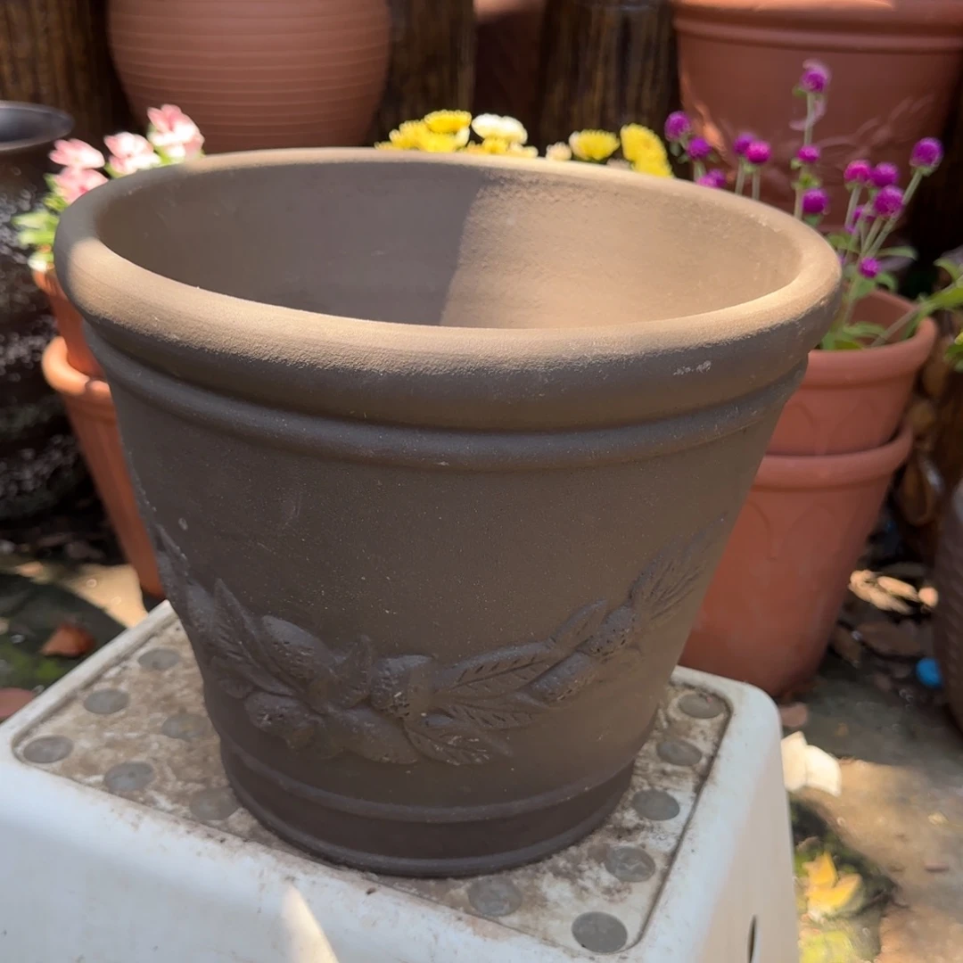 紫砂花盆口30高24宜兴紫砂