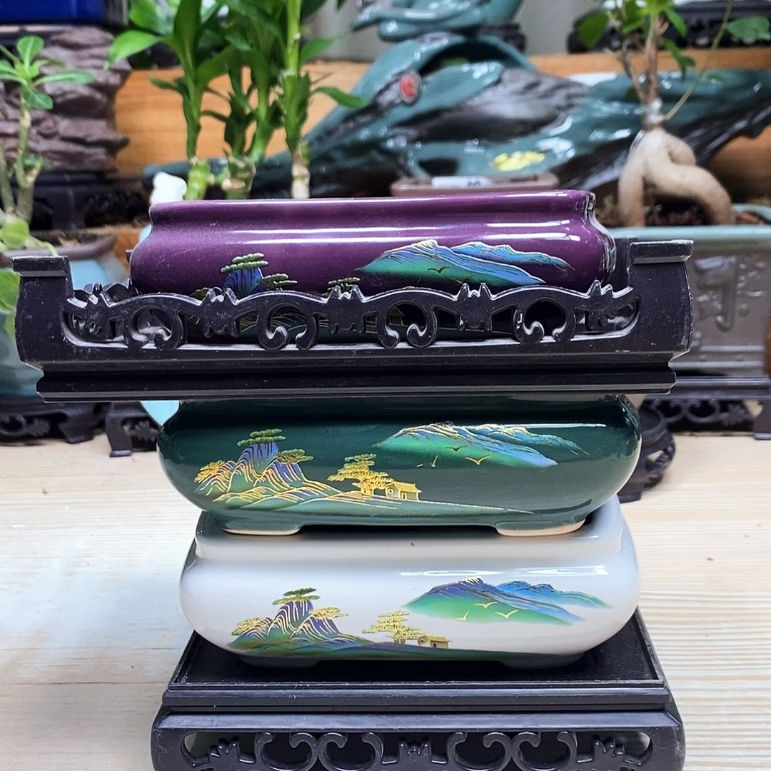 紫砂花盆陶瓷艺术作品欣赏