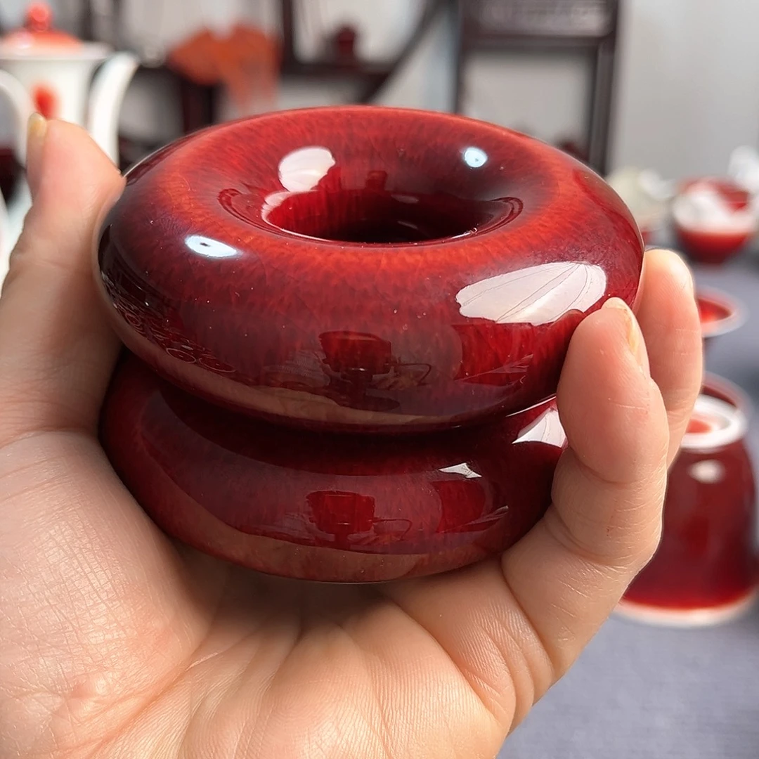 和**闲景德镇陶瓷郎红盖置