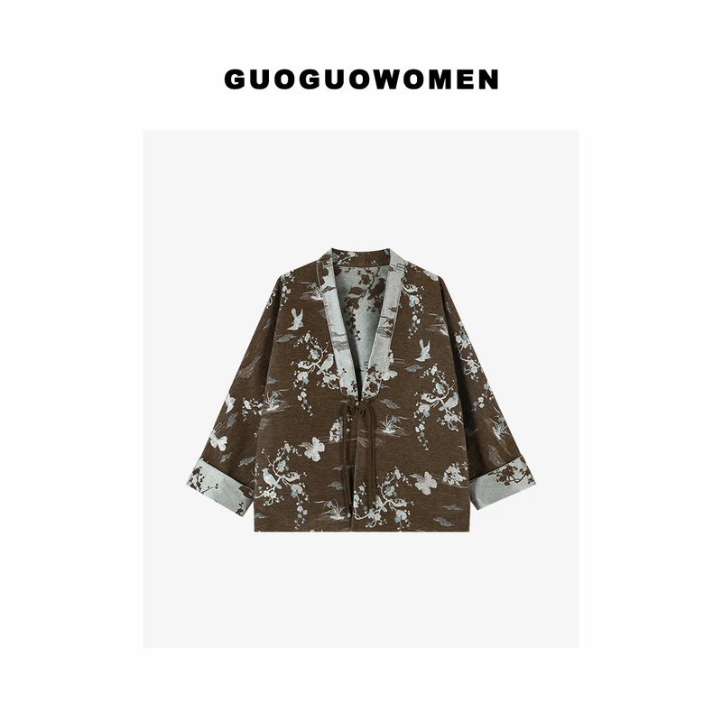 【果果家优选】 秋冬女设计师刺绣古风短款外套