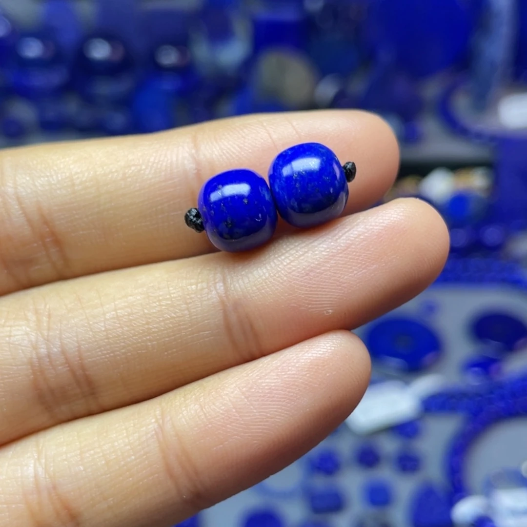 青金石未镶嵌9×8mm老型对珠配饰（不同色）