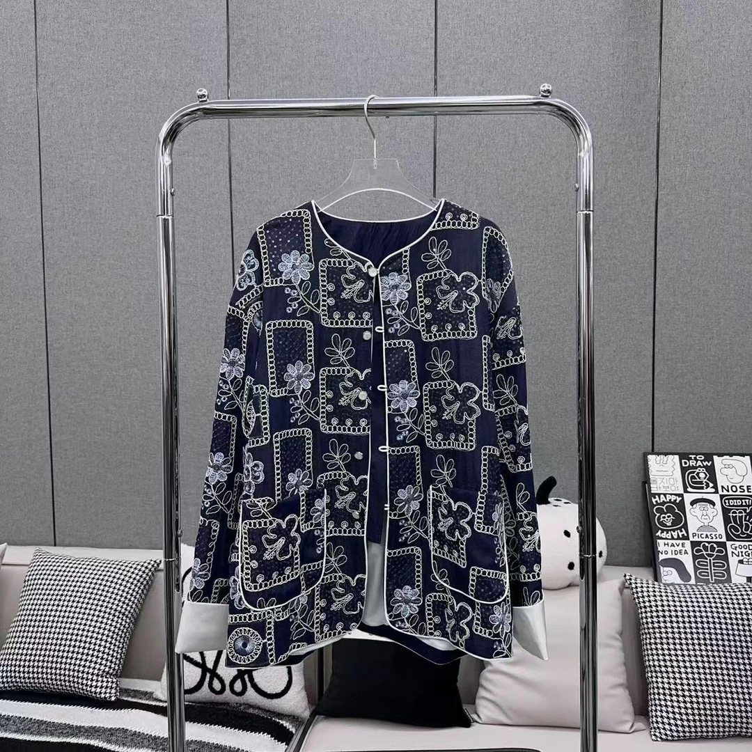 【娜娜推荐】6025潮牌设计师春季时髦精刺绣新中式开衫外套