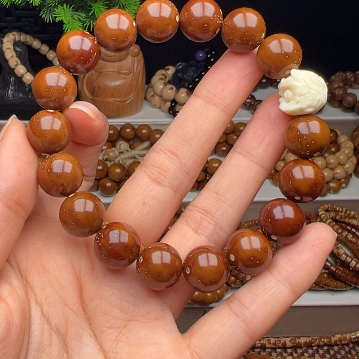 ·***?紫金鼠手串卡12.8半实心光珠