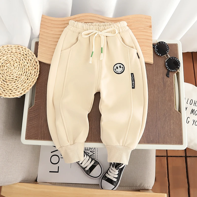 男女宝宝春秋长裤儿童休闲运动裤0--1-2-3-4-5岁外出洋气笑脸宽松