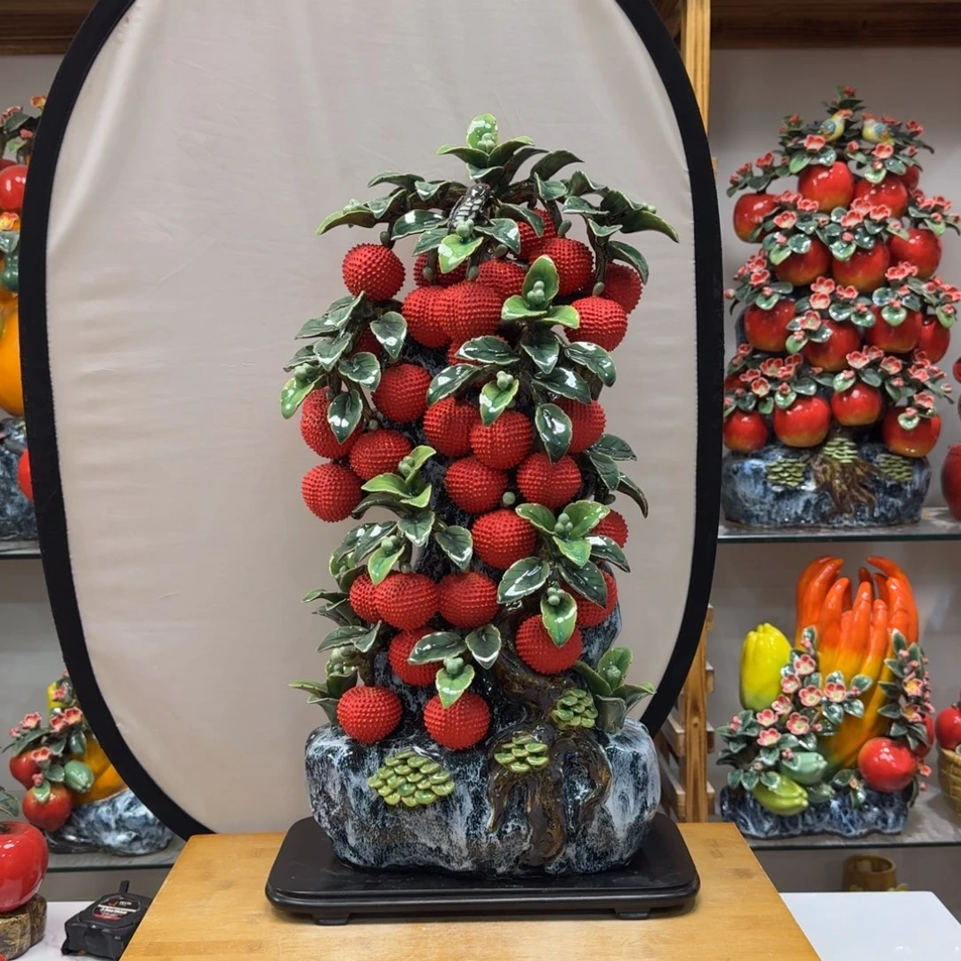 陶瓷满堂红送底座高62