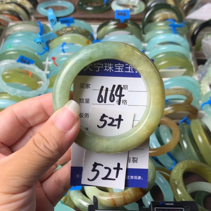 未镶嵌蛇纹石玉手镯6164