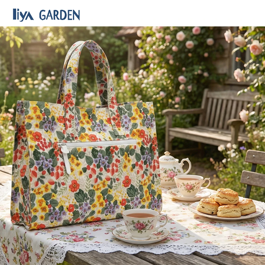 无品牌LiyaGarden原创设计田园风手提单肩两用包包防水休闲时尚