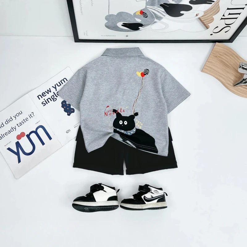 《高定刺绣+手绘系列》儿童卡通短袖POLO衫男童T恤薄款2025新款