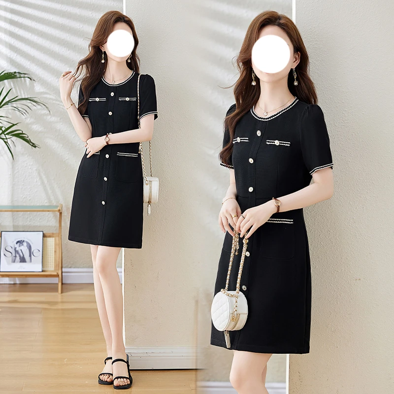 时尚洋气高级感韩版连衣裙新款女夏季小个子轻熟气质修身显瘦减龄