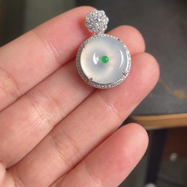 翡翠银S925镶嵌颈饰