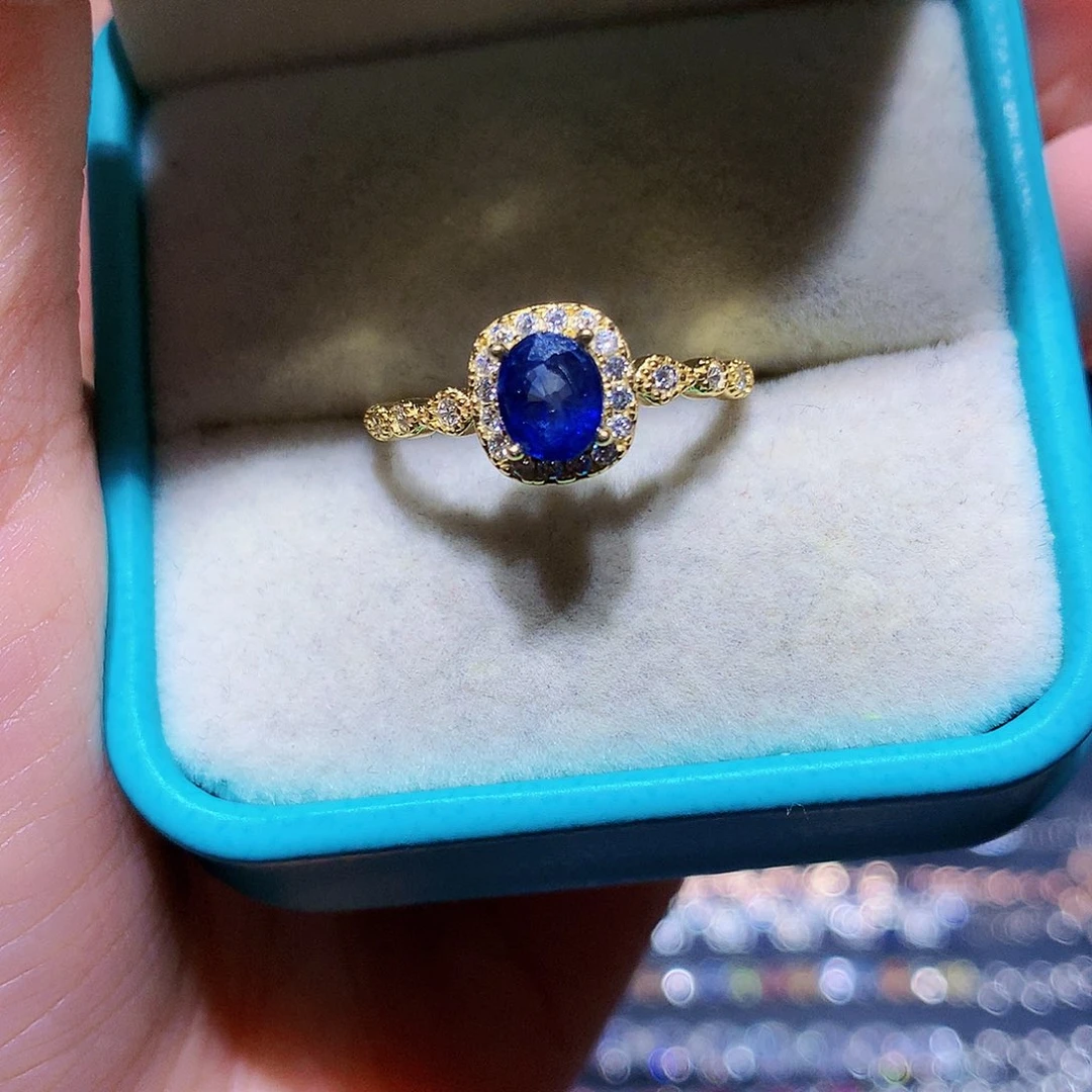 银S925镶嵌蓝宝石戒指