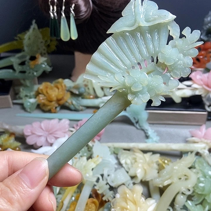 岫玉未镶嵌发簪发簪