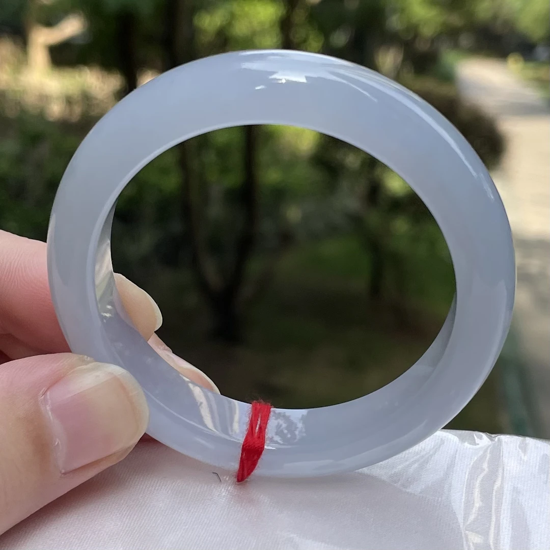 天然翡翠冰紫罗兰手镯 五十一圈口 正圈