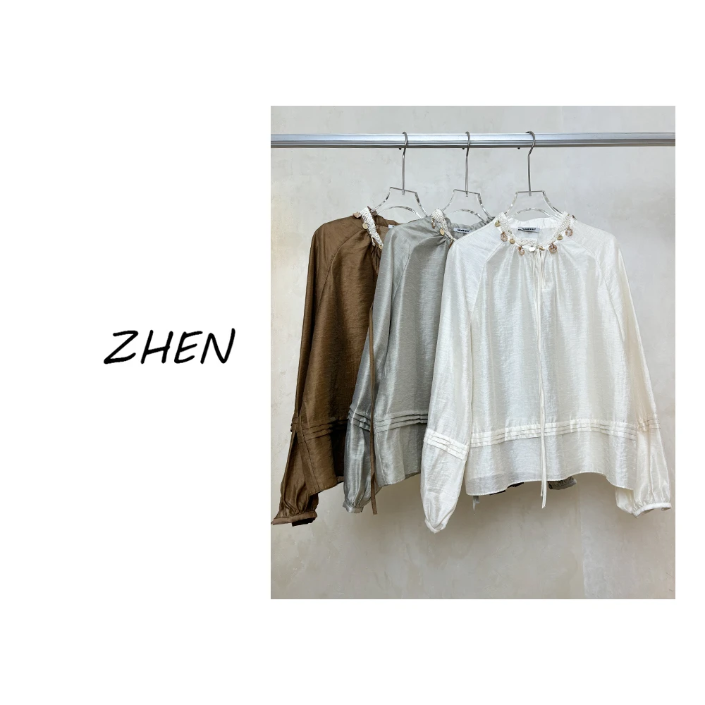 【ZHEN】25K00381 2025新款衬衫显瘦时尚百搭设计师轻奢款