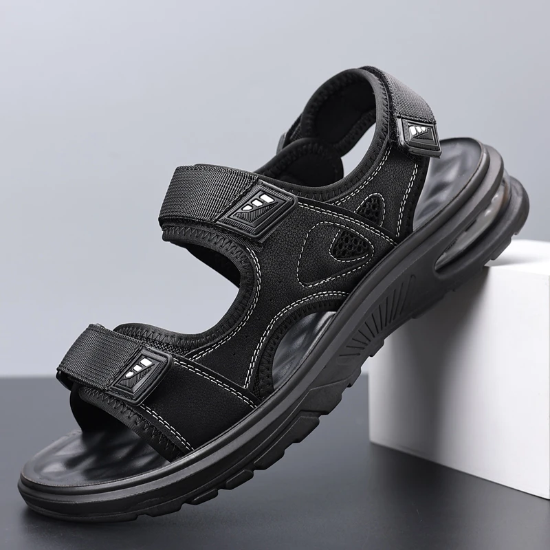 凉鞋男2025新款休闲沙滩鞋男士夏季透气户外气垫软底百搭凉拖鞋