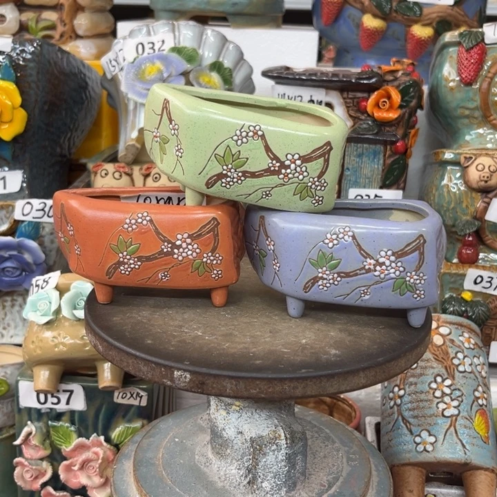 紫砂花盆粗陶材质多肉花盆