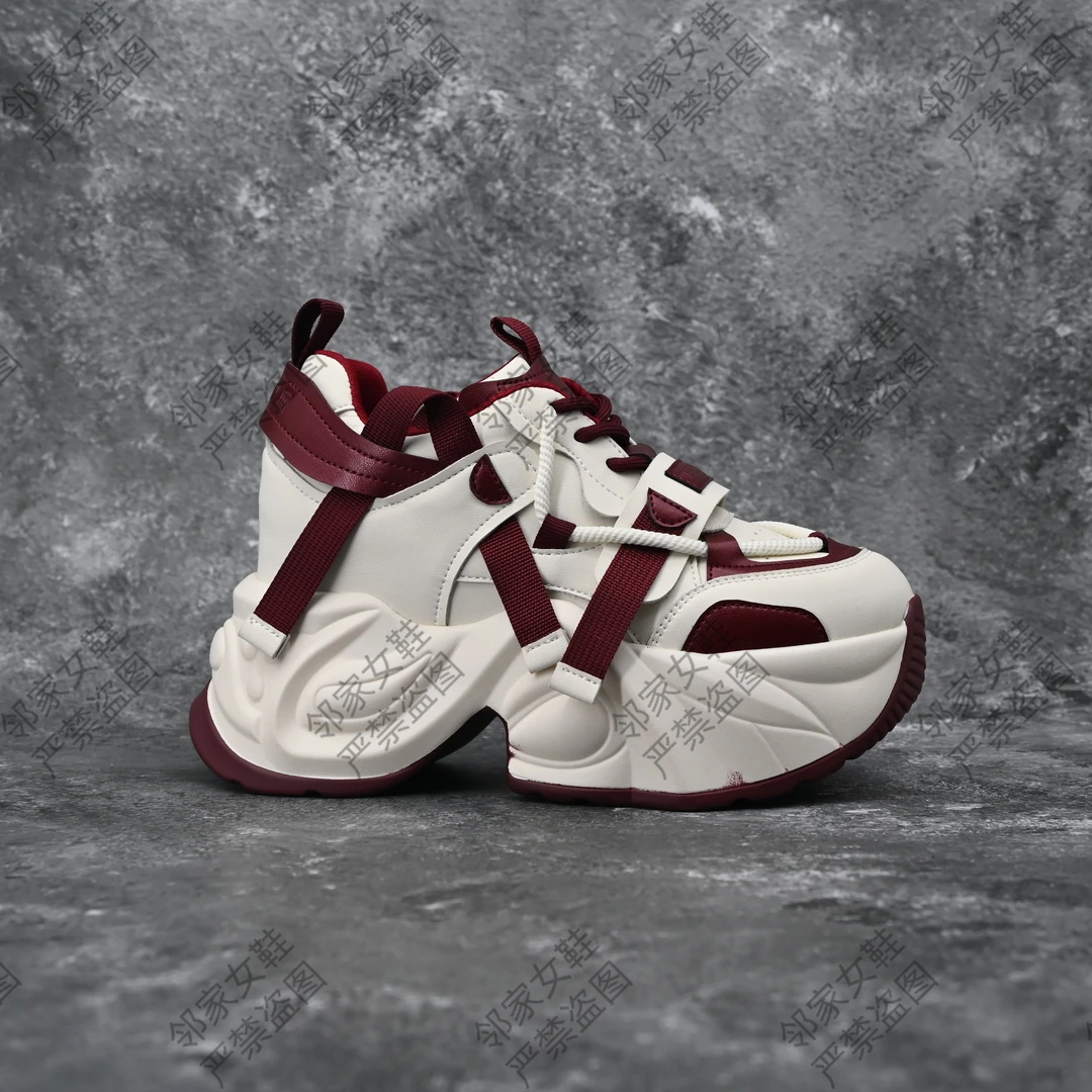 跟高10公分软底厚底老爹鞋女款新款女鞋百搭运动休闲鞋子